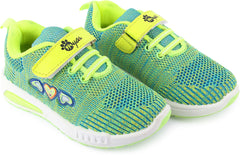 Myau Hook & Loop Running Shoes For Girls Green