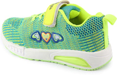 Myau Hook & Loop Running Shoes For Girls Green