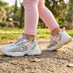 Myau Kids Sports Running Shoes with Rotary Dial Closure – Lightweight Breathable Sneakers for Girls