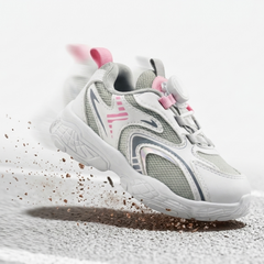 Myau Kids Sports Running Shoes with Rotary Dial Closure – Lightweight Breathable Sneakers for Girls