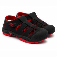 Myau Kids Sport Sandals for Boys & Girls | Lightweight Outdoor Walking Shoes | Breathable Cut-Out Design | Hook & Loop Strap Casual Sneakers