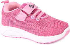 Myau Hook & Loop Running Shoes For Girls Pink