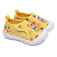 Myau Kity 01 Hook & Loop Casual Shoes For Girls Yellow