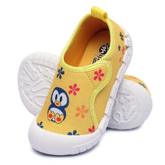 Myau Kity 01 Hook & Loop Casual Shoes For Girls Yellow