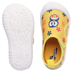 Myau Kity 01 Hook & Loop Casual Shoes For Girls Yellow