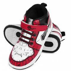 Myau Hook & Loop Running Shoes For Boys & Girls Red