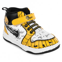 Myau Hook & Loop Running Shoes For Boys & Girls Yellow