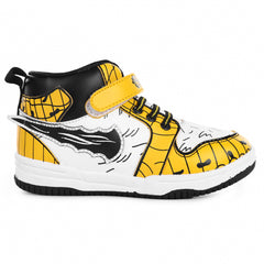 Myau Hook & Loop Running Shoes For Boys & Girls Yellow