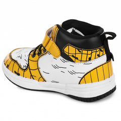 Myau Hook & Loop Running Shoes For Boys & Girls Yellow