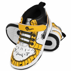 Myau Hook & Loop Running Shoes For Boys & Girls Yellow