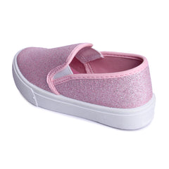 Myau Sparkling Comfortable Glittery Pink Slipons Shoes for Girls| Ideal for Regular Fashionable|Stylish|Easy to wear|Soft Lining|for Age 3.5 years to 9 Years