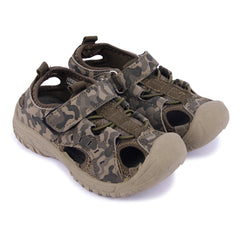 Myau Scott Breathable Sandals for Comfort and Style For Boys & Girls (Green Cameo)