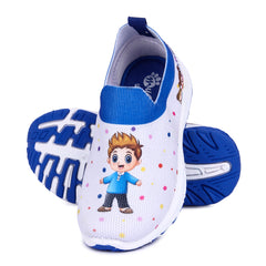 Myau Stretchable Knitted Upper Digital Printed Breathable Sweat Absorbent Fabric Sport Shoes for Boys