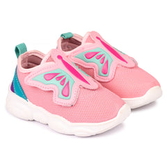 Myau Girls' Butterfly Patch Hook & Loop Shoes - Stylish and Comfortable Footwear for Playtime and Everyday Adventures.