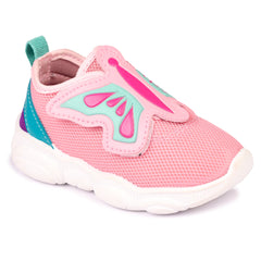 Myau Girls' Butterfly Patch Hook & Loop Shoes - Stylish and Comfortable Footwear for Playtime and Everyday Adventures.