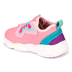 Myau Girls' Butterfly Patch Hook & Loop Shoes - Stylish and Comfortable Footwear for Playtime and Everyday Adventures.