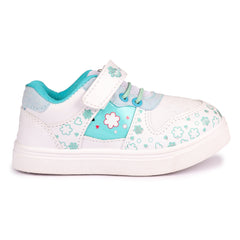 Myau Girls' White Sparkly Printed Shoes - Stylish and Comfortable Footwear for Your Little Princess