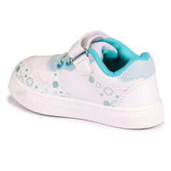 Myau Girls' White Sparkly Printed Shoes - Stylish and Comfortable Footwear for Your Little Princess