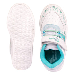 Myau Girls' White Sparkly Printed Shoes - Stylish and Comfortable Footwear for Your Little Princess