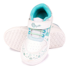 Myau Girls' White Sparkly Printed Shoes - Stylish and Comfortable Footwear for Your Little Princess