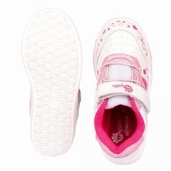Myau Girls' White Sparkly Printed Shoes - Stylish and Comfortable Footwear for Your Little Princess
