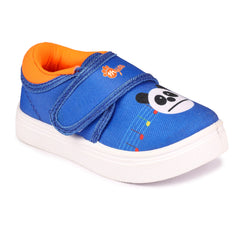 Myau Stay Stylish and Comfortable Blue Panda Print Fabric Shoes For Boys & Girls