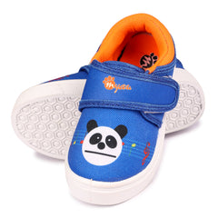 Myau Stay Stylish and Comfortable Blue Panda Print Fabric Shoes For Boys & Girls