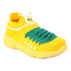 Myau Katty Slip on Casual Boots For Boys & Girls (Yellow)