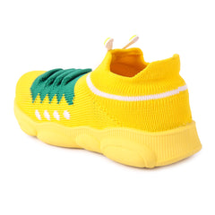 Myau Katty Slip on Casual Boots For Boys & Girls (Yellow)