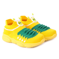 Myau Katty Slip on Casual Boots For Boys & Girls (Yellow)
