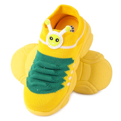 Myau Katty Slip on Casual Boots For Boys & Girls (Yellow)