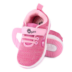 Myau Hook & Loop Running Shoes For Girls Pink