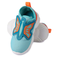 Myau Girls' Butterfly Patch Hook & Loop Shoes - Stylish and Comfortable Footwear for Playtime and Everyday Adventures