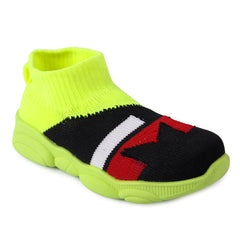 Myau Teddy-02 Parrot Green Slip on Casual Boots For Boys & Girls