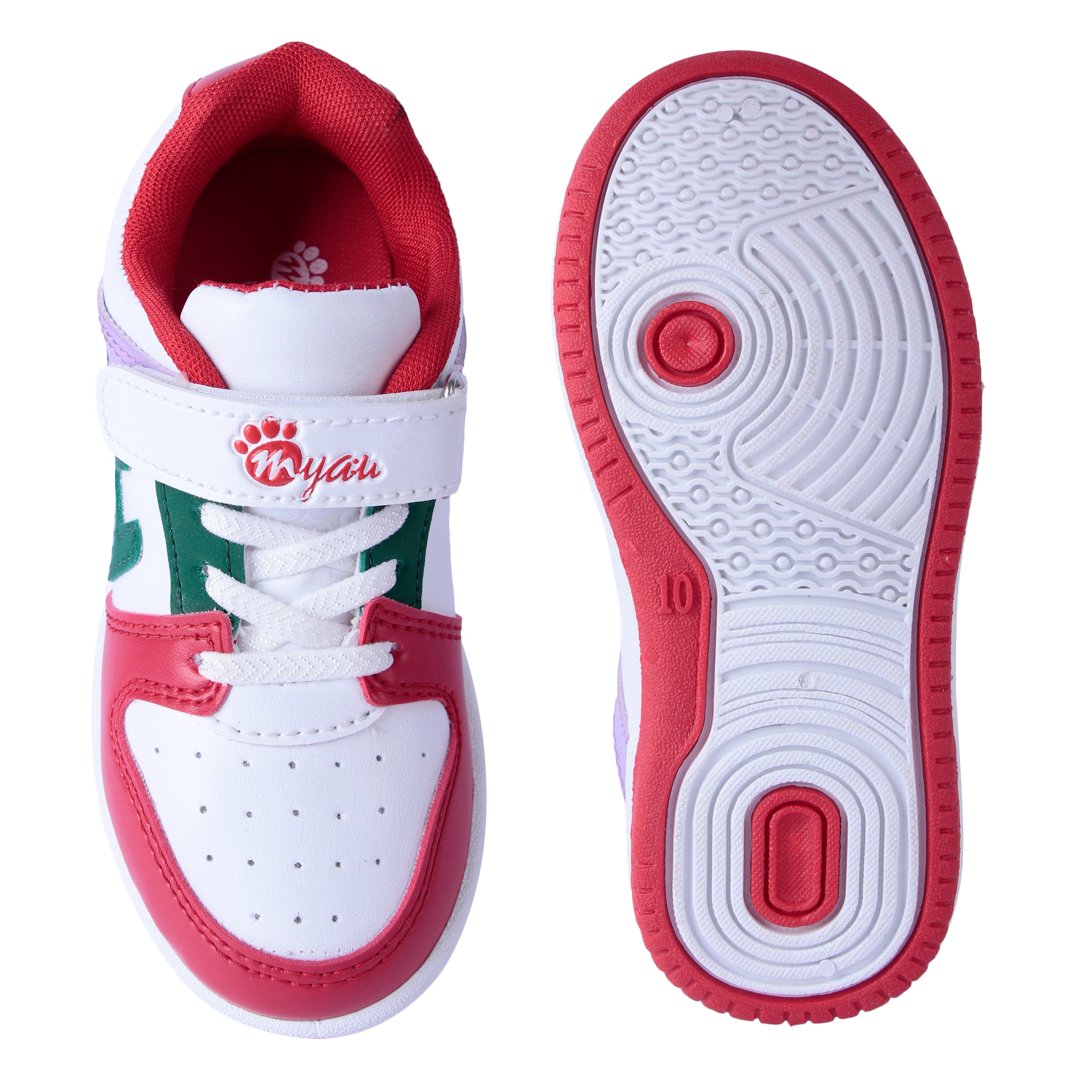 Myau Kids Sneakers, Colourful Design, Lightweight, Durable for Everyday Wear 3 to 8 Years Kids