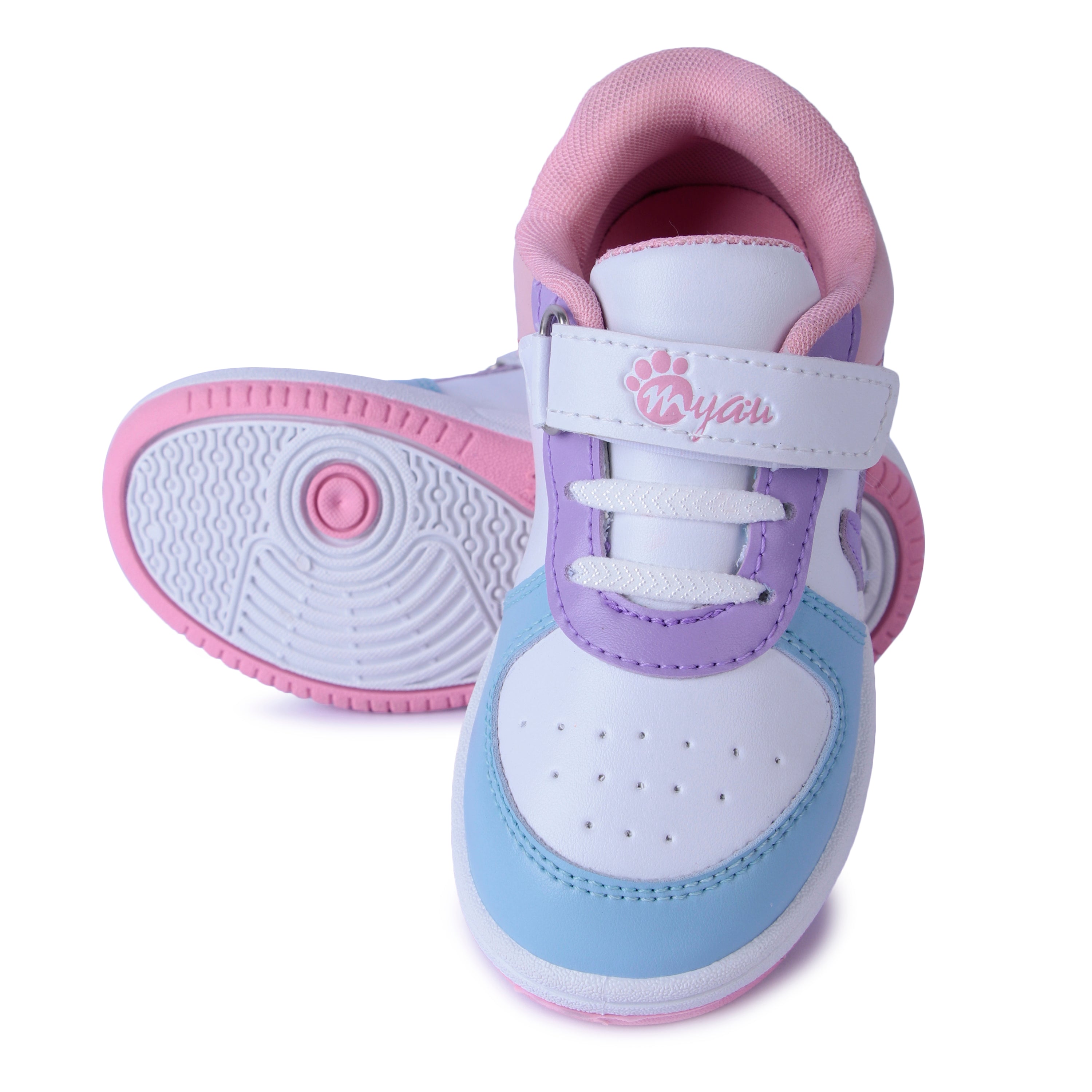 Myau Kids Sneakers, Colourful Design, Lightweight, Durable for Everyday Wear 3 to 8 Years Kids