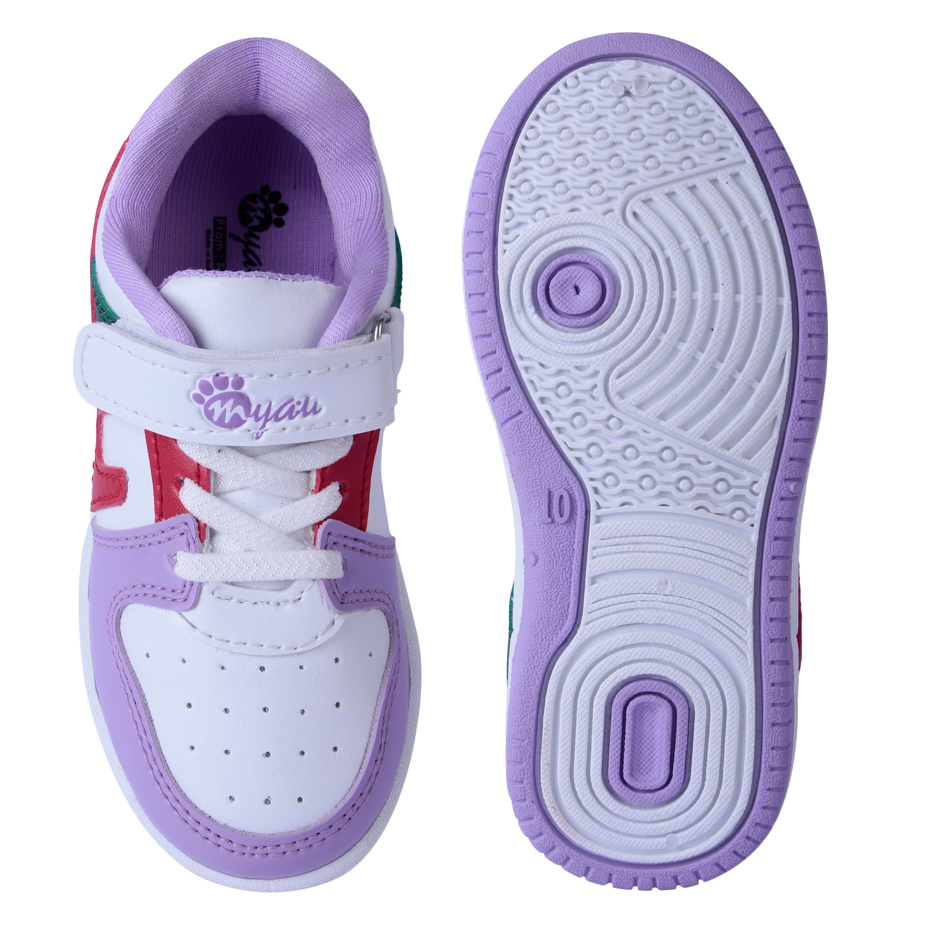 Myau Kids Sneakers, Colourful Design, Lightweight, Durable for Everyday Wear 3 to 8 Years Kids