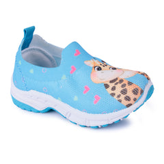 Myau Stretchable Knitted Upper Digital Printed Breathable Sweat Absorbent Fabric Sport Shoes for girls