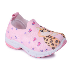 Myau Stretchable Knitted Upper Digital Printed Breathable Sweat Absorbent Fabric Sport Shoes for girls