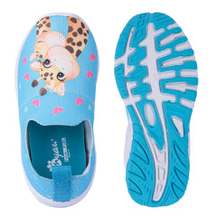 Myau Stretchable Knitted Upper Digital Printed Breathable Sweat Absorbent Fabric Sport Shoes for girls