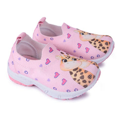 Myau Stretchable Knitted Upper Digital Printed Breathable Sweat Absorbent Fabric Sport Shoes for girls