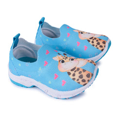 Myau Stretchable Knitted Upper Digital Printed Breathable Sweat Absorbent Fabric Sport Shoes for girls