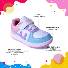 Myau Kids Sneakers, Colourful Design, Lightweight, Durable for Everyday Wear 3 to 8 Years Kids