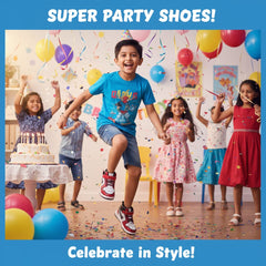 Myau Hook & Loop Running Shoes For Boys & Girls Red