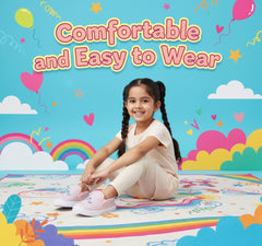 Myau Girls' Glitter Unicorn Slip-On Shoes,Casual Sneakers for 3-8 Years