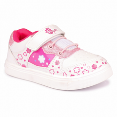 Myau Girls' White Sparkly Printed Shoes - Stylish and Comfortable Footwear for Your Little Princess