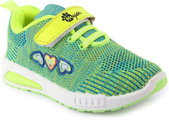 Myau Hook & Loop Running Shoes For Girls Green