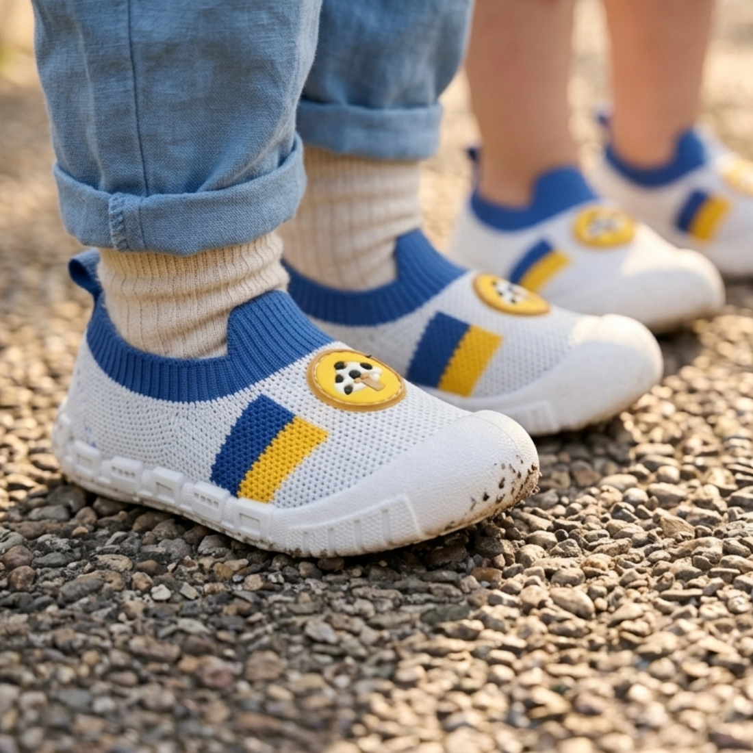 Myau Baby Boys & Girls Soft Knit Slip-On Shoes | Lightweight Anti-Slip Sole | Breathable Comfortable First Walker Shoes (6 Months–3 Years)