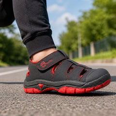 Myau Kids Sport Sandals for Boys & Girls | Lightweight Outdoor Walking Shoes | Breathable Cut-Out Design |  Hook & Loop Strap Casual Sneakers