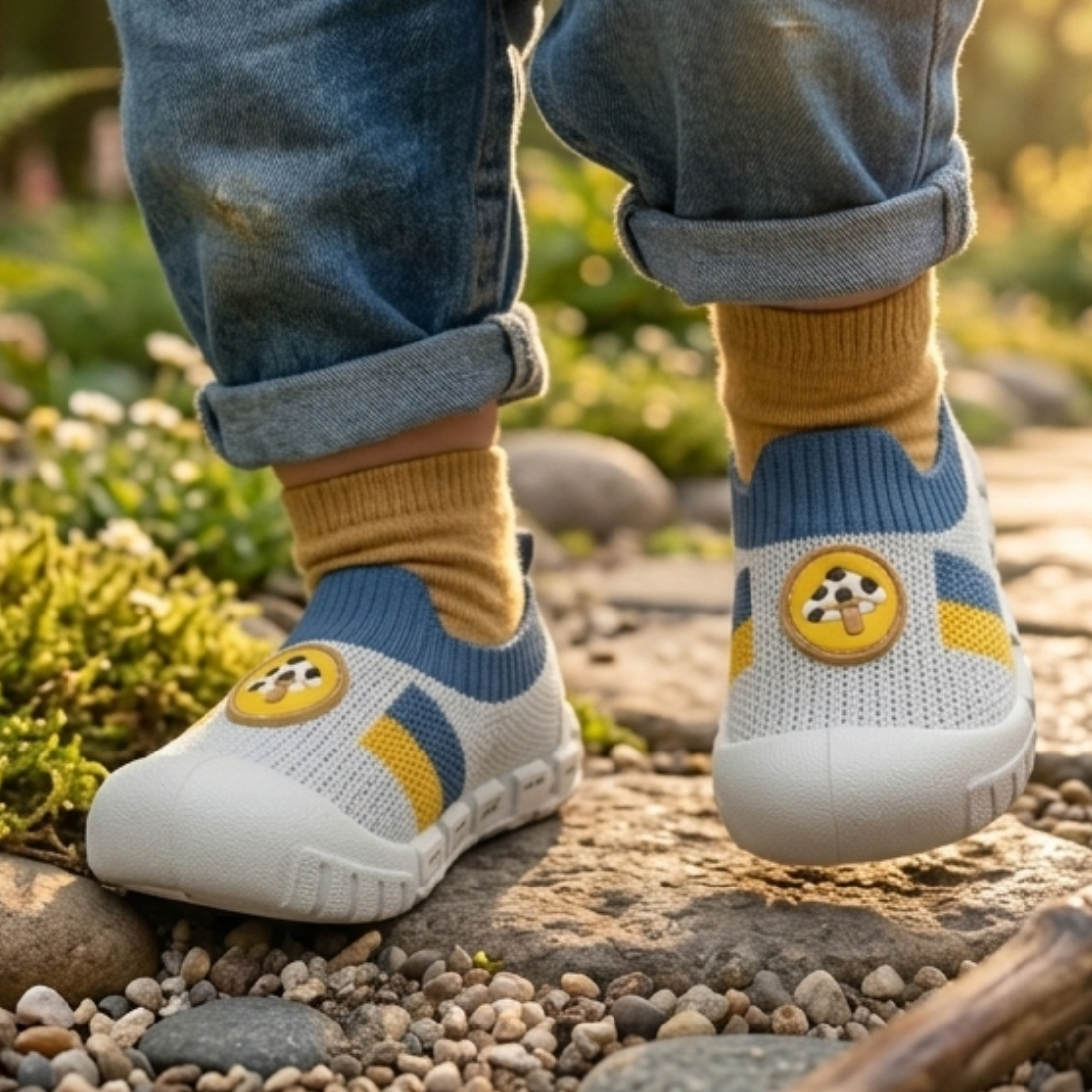 Myau Baby Boys & Girls Soft Knit Slip-On Shoes | Lightweight Anti-Slip Sole | Breathable Comfortable First Walker Shoes (6 Months–3 Years)